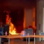 puntoielector com vandalismo y fuego en la puerta del congreso de ja
